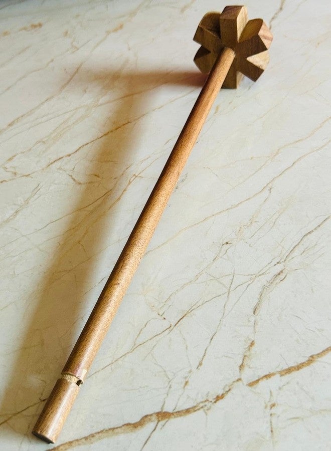 Woodkit Wooden Butter & Buttermilk Churner | Manual Mathani Madani for Dahi, Lassi & Butter | Whisk Beater, Multi-Purpose Wooden Kitchen Churner for Homemade Dairy - Image 5